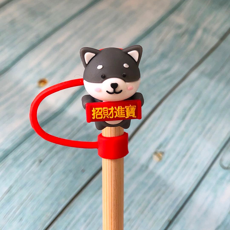Silicone Glass Straw Dust Plug Dust Protection Cap Cute Doll Straw Dust Cover Anti-Dust Insect-Proof