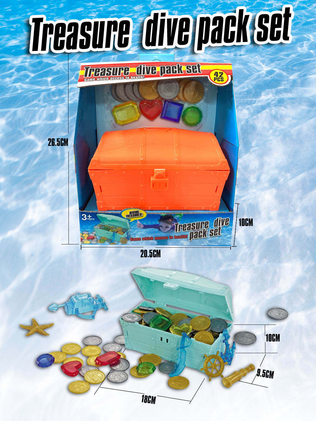 Amazon Hot Selling Diving Frog Jewelry Box Undersea Adventure Treasure Hunting Children's Swimming Pool Playing Water Treasure Chest Toys Amazon Hot Selling Diving Frog Jewelry Box Undersea Adventure Treasure Hunting Children's Swimming Pool Playing Water Treasure Chest Toys