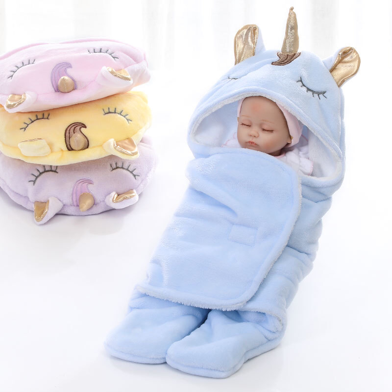 Baby unicorn Baby blanket warm sleeping bag flannel thickened out to hold the quilt Baby unicorn Baby blanket warm sleeping bag flannel thickened out to hold the quilt