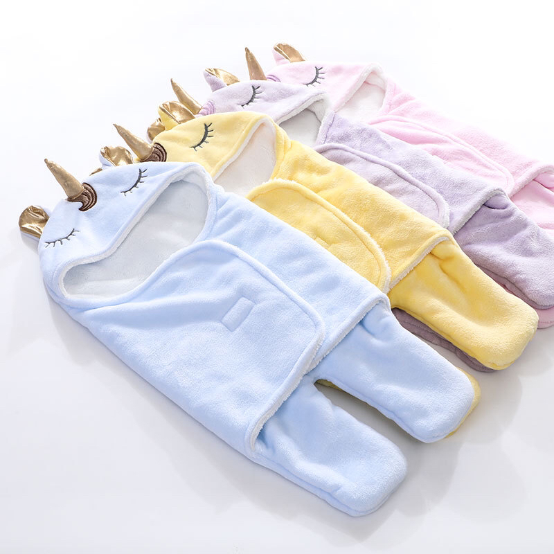 Baby unicorn Baby blanket warm sleeping bag flannel thickened out to hold the quilt Baby unicorn Baby blanket warm sleeping bag flannel thickened out to hold the quilt