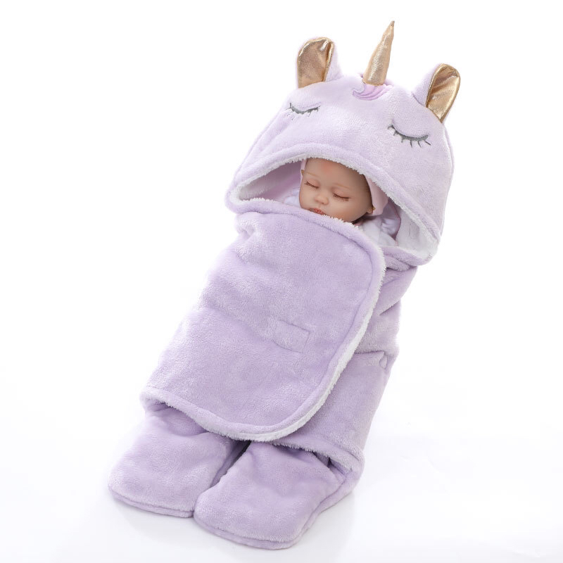 Baby unicorn Baby blanket warm sleeping bag flannel thickened out to hold the quilt Baby unicorn Baby blanket warm sleeping bag flannel thickened out to hold the quilt