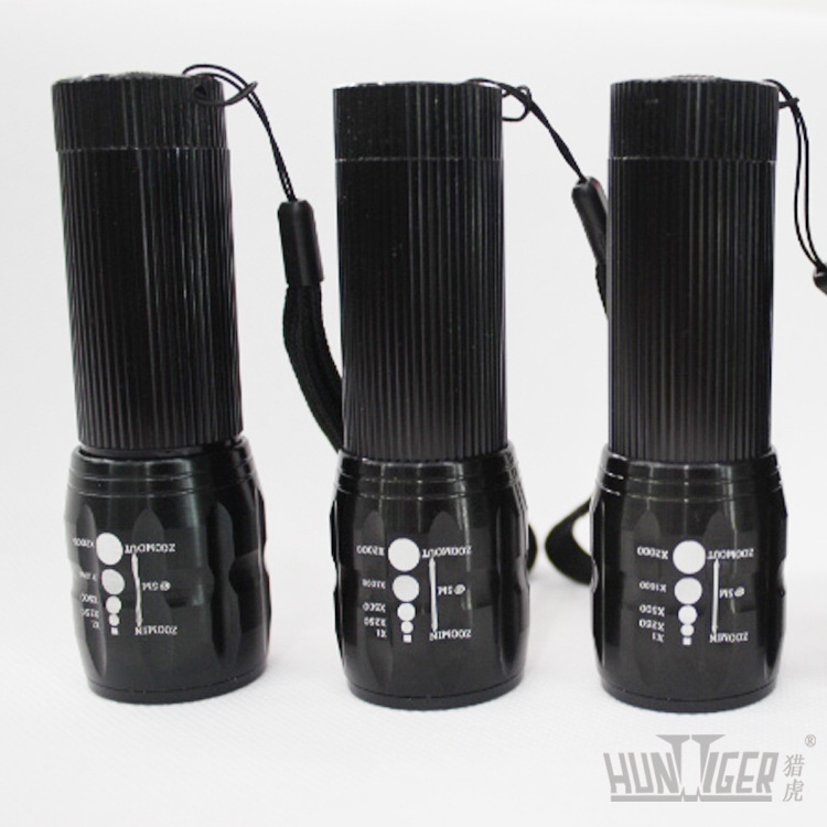 Tiger Hunting Power Torch Zoom Tube Telescopic Gift LED Flashlight Logo Cross-Border Hot Selling