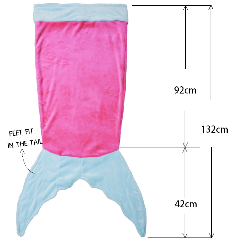 Sleeping bag mermaid tail flannel thermal TV blanket exit