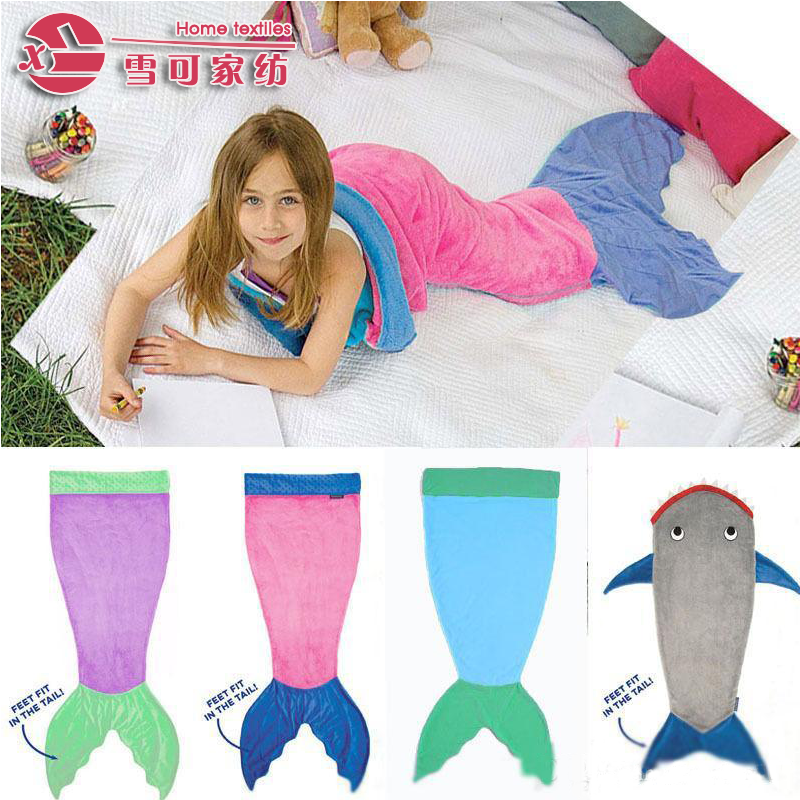 Sleeping bag mermaid tail flannel thermal TV blanket exit