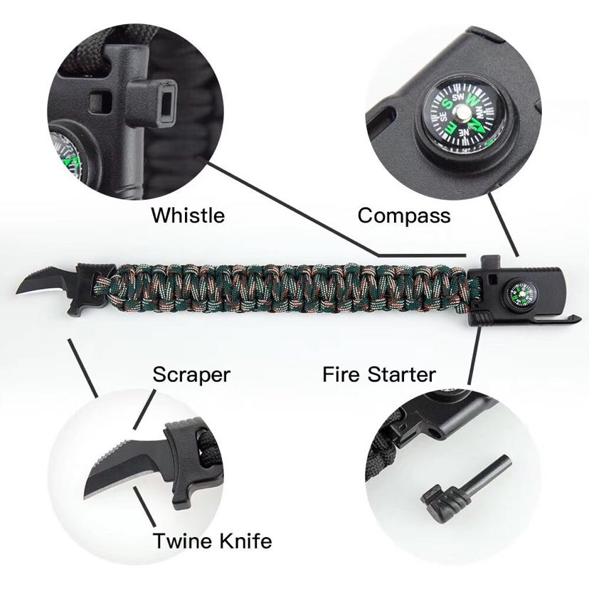 Multi-purpose survival lifestyle wilderness wilderness wilderness survival seven core umbrella rope whistle