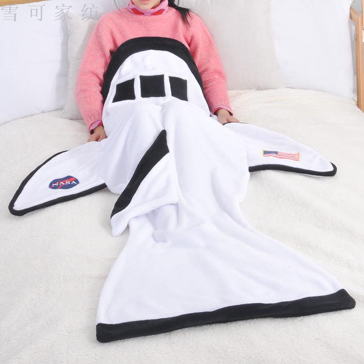 Thickened flannel mermaid blanket cartoon embroidery mermaid blanket children cartoon sleeping bag custom 60*180CM