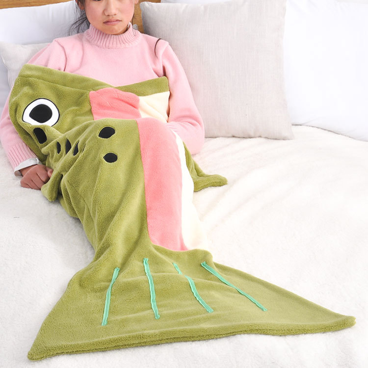 Thickened flannel mermaid blanket cartoon embroidery mermaid blanket children cartoon sleeping bag custom 60*180CM Thickened flannel mermaid blanket cartoon embroidery mermaid blanket children cartoon sleeping bag custom 60*180CM