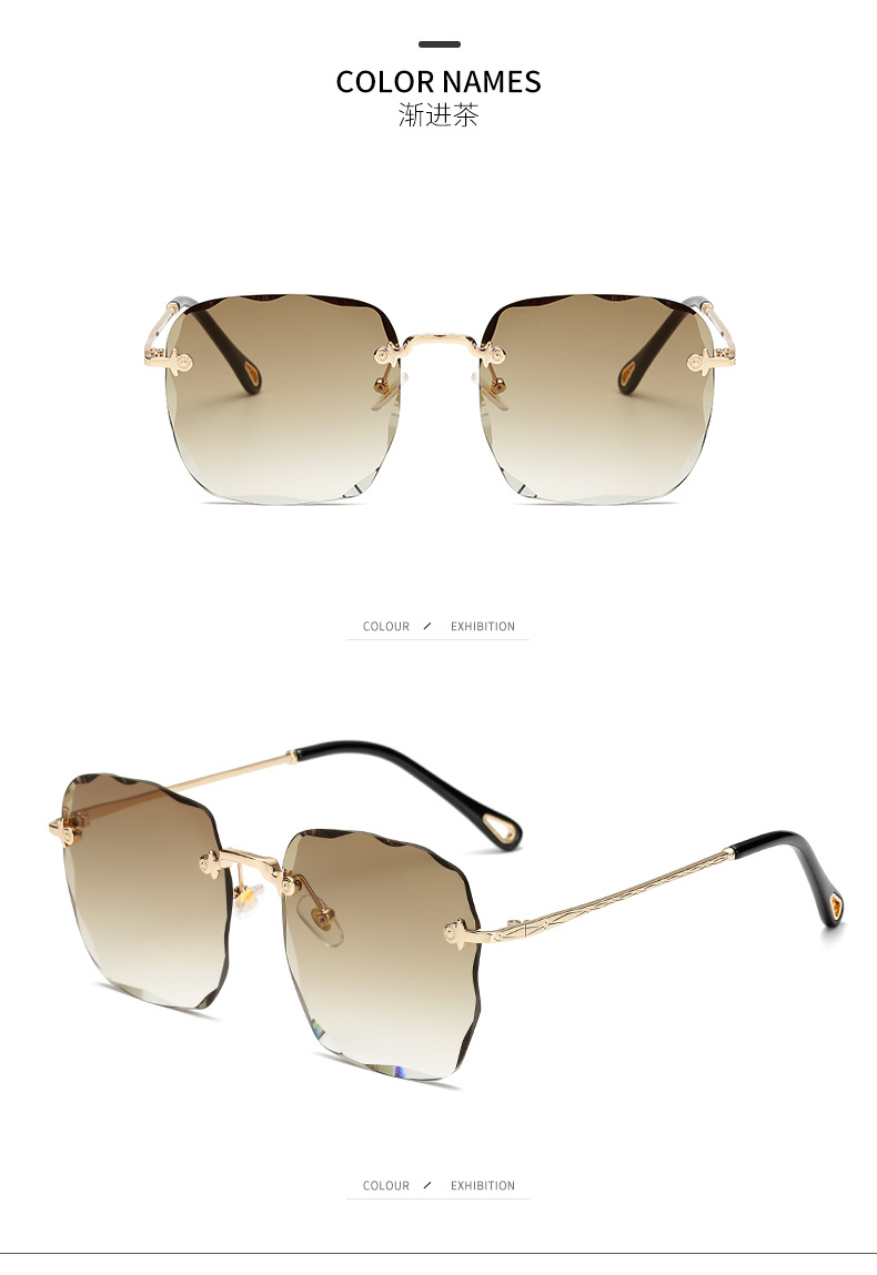 New 2020 boxy gradient women's fashion retro retro uv-proof polygon web celebrity glasses New 2020 boxy gradient women's fashion retro retro uv-proof polygon web celebrity glasses