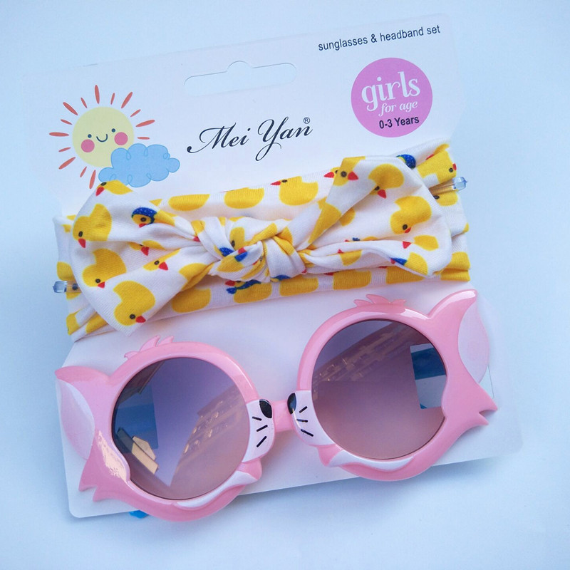 Children's Hair Band Sunglasses Set Kitty Cartoon Sunglasses Children's Outdoor UV-Proof Sunglasses Children's Hair Band Sunglasses Set Kitty Cartoon Sunglasses Children's Outdoor UV-Proof Sunglasses