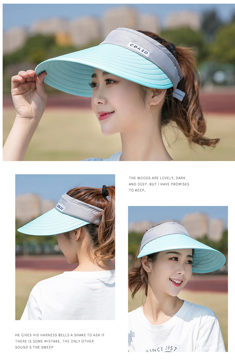 2021 New Topless Hat Fashion Sun Hat Women 'S Summer Beach Hat Sun Protection Hat Outdoor UV-Proof Sun Hat