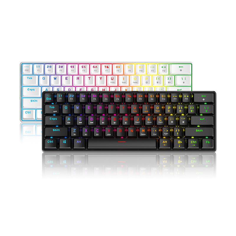 Cross-Border Hunting Engine S61 Bluetooth Wired Mechanical Keyboard 61 Keyboard 60% Game Office RGB Keyboard