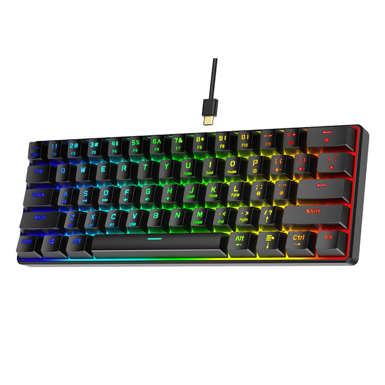 Cross-Border Hunting Engine S61 Bluetooth Wired Mechanical Keyboard 61 Keyboard 60% Game Office RGB Keyboard Cross-Border Hunting Engine S61 Bluetooth Wired Mechanical Keyboard 61 Keyboard 60% Game Office RGB Keyboard