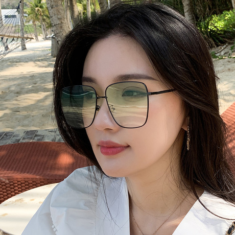 GM New Sunglasses Women&#039;s Ins Avocado Green UV-Proof Sunglasses to Make round Face Thin-Looked Wind Wind
