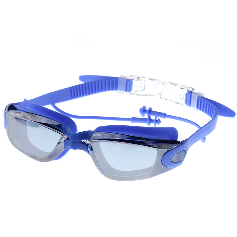 Manufacturer&#039;s new body with ear plugs electroplated swimming glasses adult swimming goggles high-definition anti-fog swimming equipment