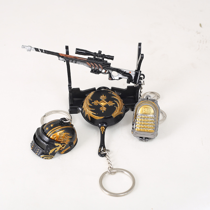 PUBG Game Peripheral Metal Weapon Model Keychain AKM 98K Jesus Survival 12cm Gift Pendant PUBG Game Peripheral Metal Weapon Model Keychain AKM 98K Jesus Survival 12cm Gift Pendant