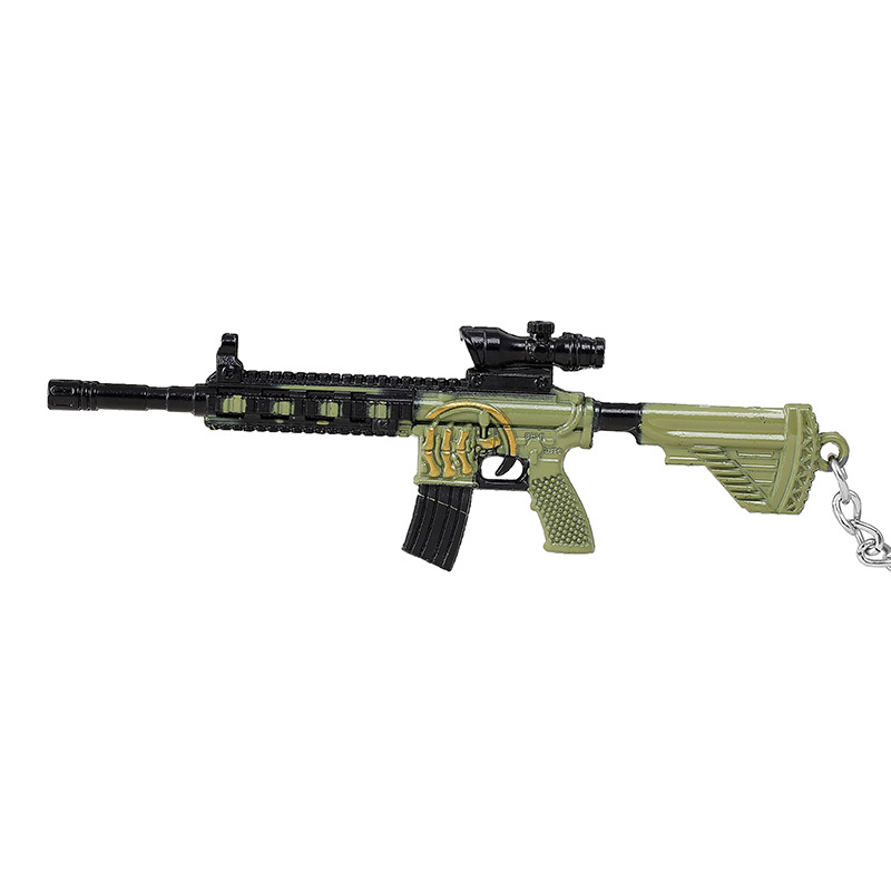 PUBG Game Peripheral Metal Weapon Model Keychain AKM 98K Jesus Survival 12cm Gift Pendant