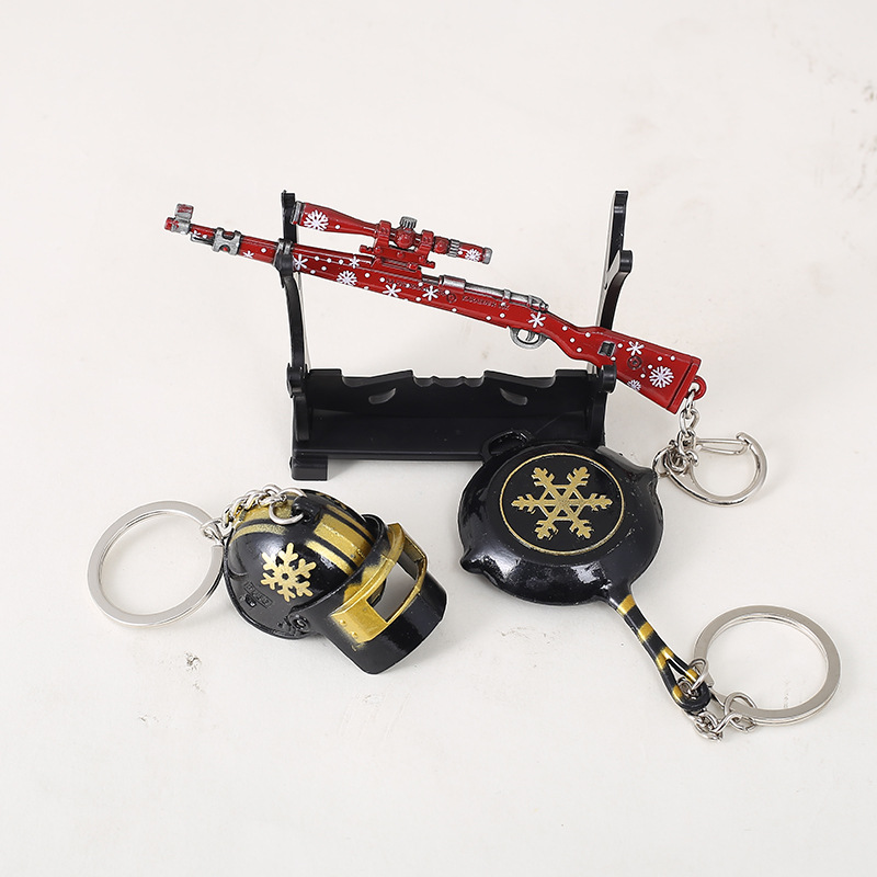 PUBG Game Peripheral Metal Weapon Model Keychain AKM 98K Jesus Survival 12cm Gift Pendant PUBG Game Peripheral Metal Weapon Model Keychain AKM 98K Jesus Survival 12cm Gift Pendant