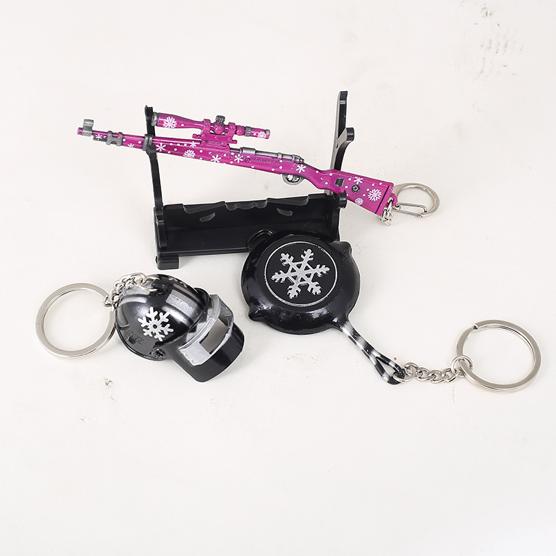 PUBG Game Peripheral Metal Weapon Model Keychain AKM 98K Jesus Survival 12cm Gift Pendant PUBG Game Peripheral Metal Weapon Model Keychain AKM 98K Jesus Survival 12cm Gift Pendant