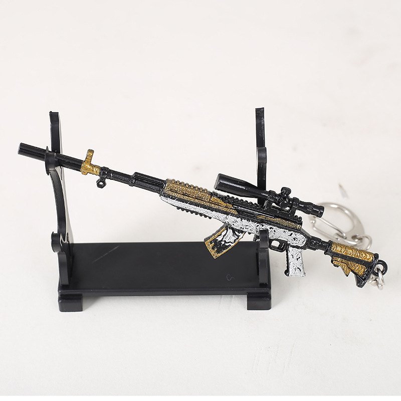 PUBG Game Peripheral Metal Weapon Model Keychain AKM 98K Jesus Survival 12cm Gift Pendant PUBG Game Peripheral Metal Weapon Model Keychain AKM 98K Jesus Survival 12cm Gift Pendant