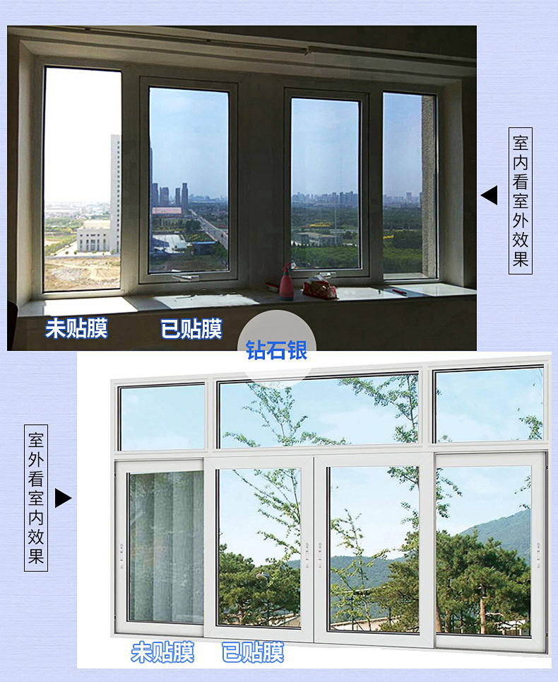 Sunscreen Heat-Insulating Film Glass Film One-Way Viewing Window Stickers Window UV-Proof Shading Sunshade Window Film Peep-Proof