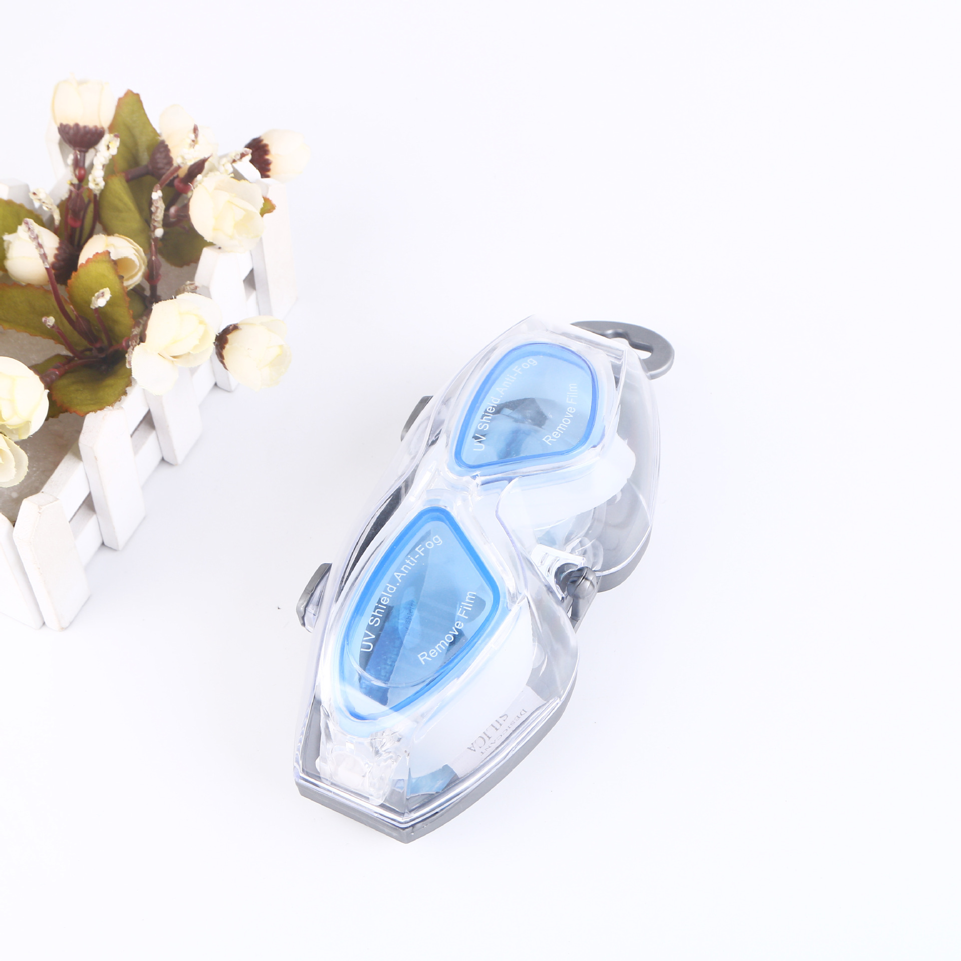Swimming goggles for adult, Large frame electroplated waterproof and anti-fog hd swimming glasses