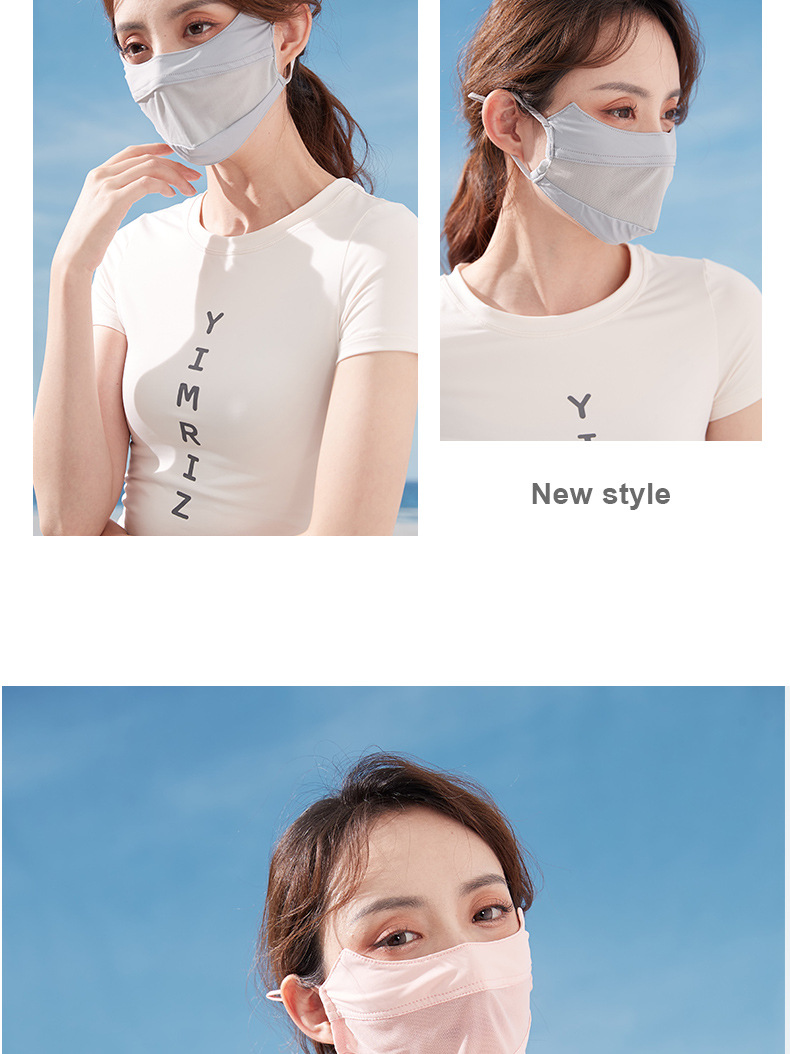 Summer Sun Protection Mask Female Dust-Proof UV-Proof Veil Sun-Proof Ice Silk Mask Riding Full Face Protection Eye Protection
