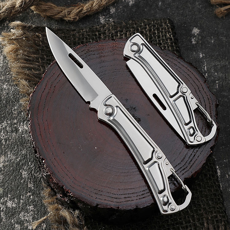 Mini Outdoor Knife Outdoor Folding Knife Stainless Steel Self-Defense Camping Survival Knife a Folding Knife Key Fruit Knife