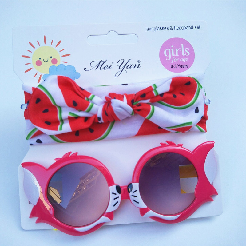Children's Hair Band Sunglasses Set Kitty Cartoon Sunglasses Children Outdoor UV-Proof Sunglasses Wholesale Children's Hair Band Sunglasses Set Kitty Cartoon Sunglasses Children Outdoor UV-Proof Sunglasses Wholesale