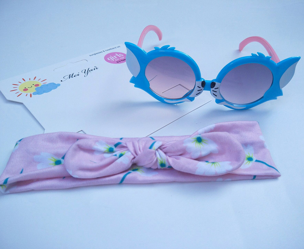 Children's Hair Band Sunglasses Set Kitty Cartoon Sunglasses Children Outdoor UV-Proof Sunglasses Wholesale Children's Hair Band Sunglasses Set Kitty Cartoon Sunglasses Children Outdoor UV-Proof Sunglasses Wholesale