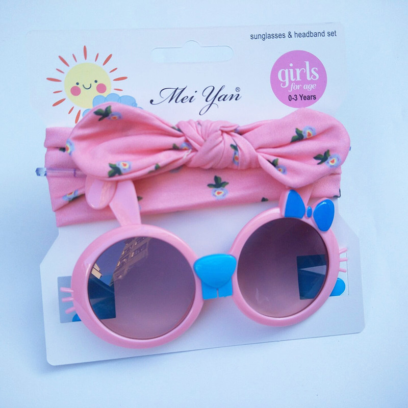 Children's Hair Band Sunglasses Set Kitty Cartoon Sunglasses Children Outdoor UV-Proof Sunglasses Wholesale Children's Hair Band Sunglasses Set Kitty Cartoon Sunglasses Children Outdoor UV-Proof Sunglasses Wholesale