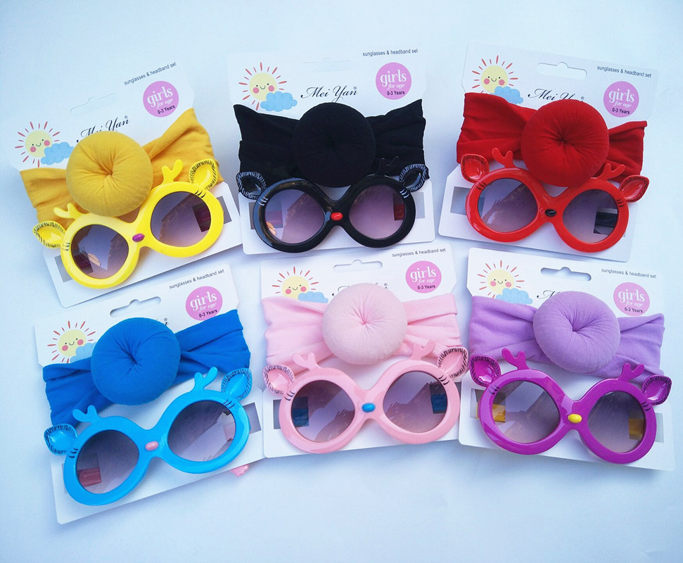 Children's Hair Band Sunglasses Set Kitty Cartoon Sunglasses Children Outdoor UV-Proof Sunglasses Wholesale Children's Hair Band Sunglasses Set Kitty Cartoon Sunglasses Children Outdoor UV-Proof Sunglasses Wholesale