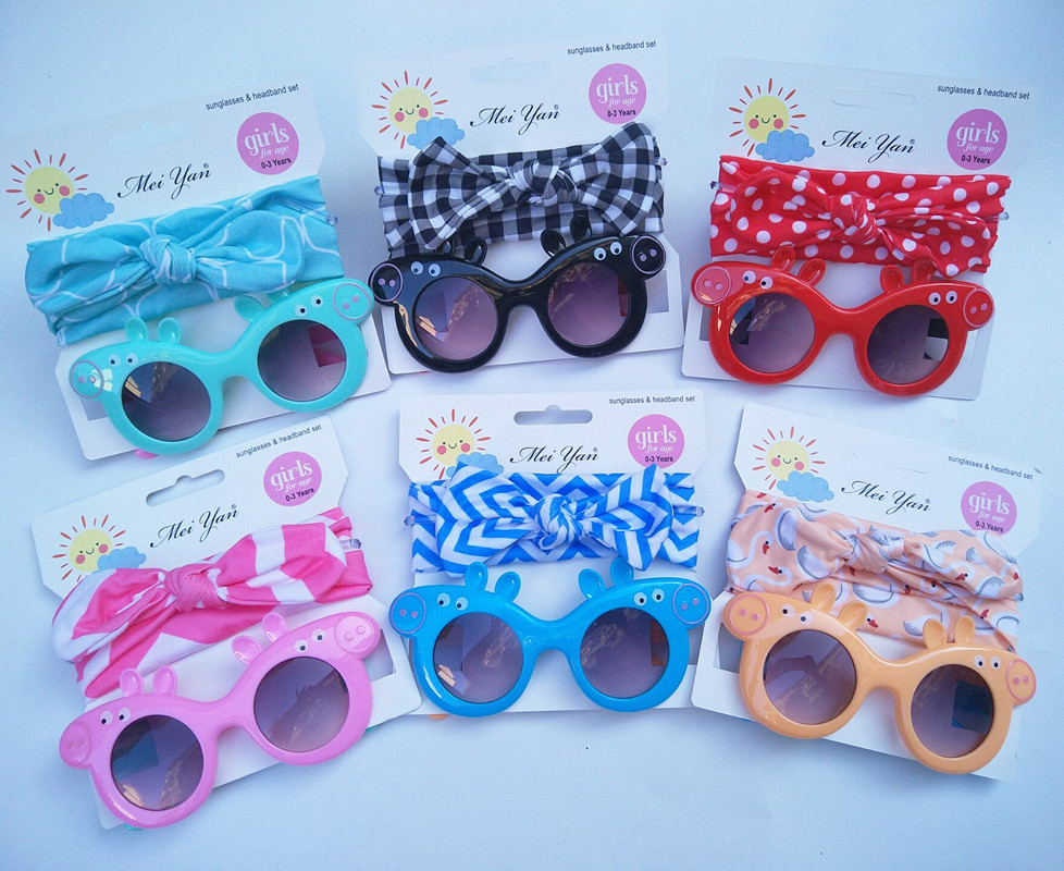 Children's Hair Band Sunglasses Set Kitty Cartoon Sunglasses Children Outdoor UV-Proof Sunglasses Wholesale Children's Hair Band Sunglasses Set Kitty Cartoon Sunglasses Children Outdoor UV-Proof Sunglasses Wholesale