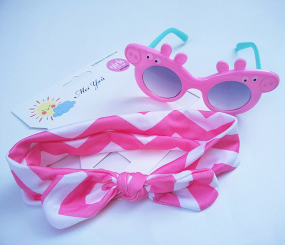 Children's Hair Band Sunglasses Set Kitty Cartoon Sunglasses Children Outdoor UV-Proof Sunglasses Wholesale Children's Hair Band Sunglasses Set Kitty Cartoon Sunglasses Children Outdoor UV-Proof Sunglasses Wholesale