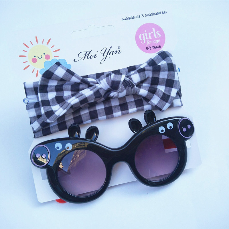 Children's Hair Band Sunglasses Set Kitty Cartoon Sunglasses Children Outdoor UV-Proof Sunglasses Wholesale Children's Hair Band Sunglasses Set Kitty Cartoon Sunglasses Children Outdoor UV-Proof Sunglasses Wholesale