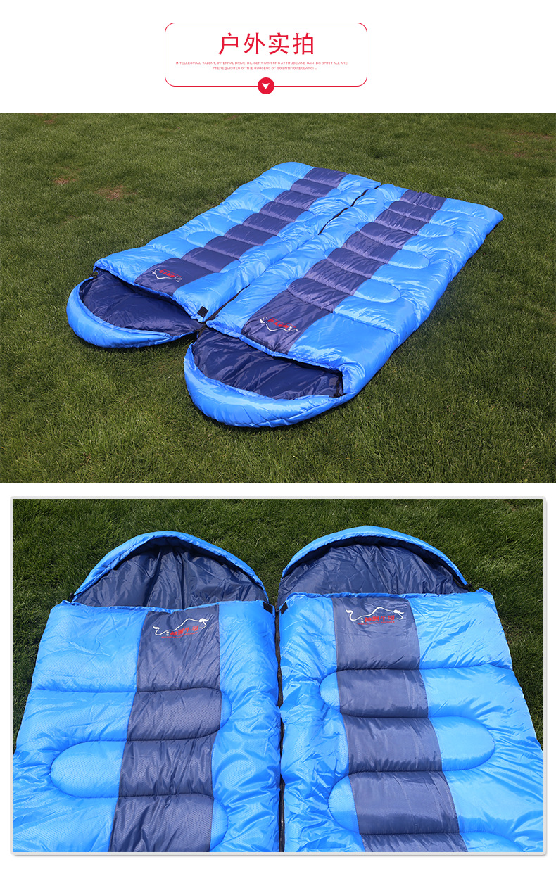 Factory Direct Sales Sleeping Bag Adult Outdoor Camping Single Person Travel Portable Envelope Sleeping Bag Adult Indoor