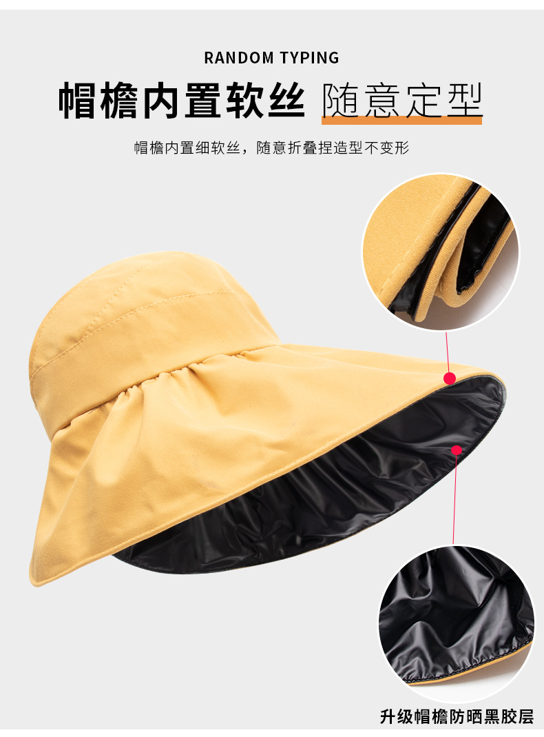 New Air Top Sunhat Women's Summer Leisure Travel UV Protection Big Brim Sun-Proof Vinyl Bucket Hat Dew Ponytail New Air Top Sunhat Women's Summer Leisure Travel UV Protection Big Brim Sun-Proof Vinyl Bucket Hat Dew Ponytail