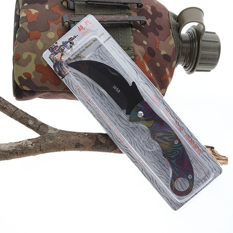 Color Handle Outdoor Folding Knife Lockless Camping Survival Claw Knife Practical Stainless Steel Type Fruit Knife W58 a Folding Knife