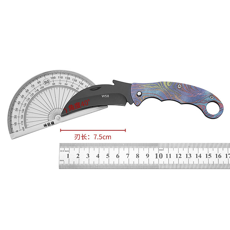 Color Handle Outdoor Folding Knife Lockless Camping Survival Claw Knife Practical Stainless Steel Type Fruit Knife W58 a Folding Knife