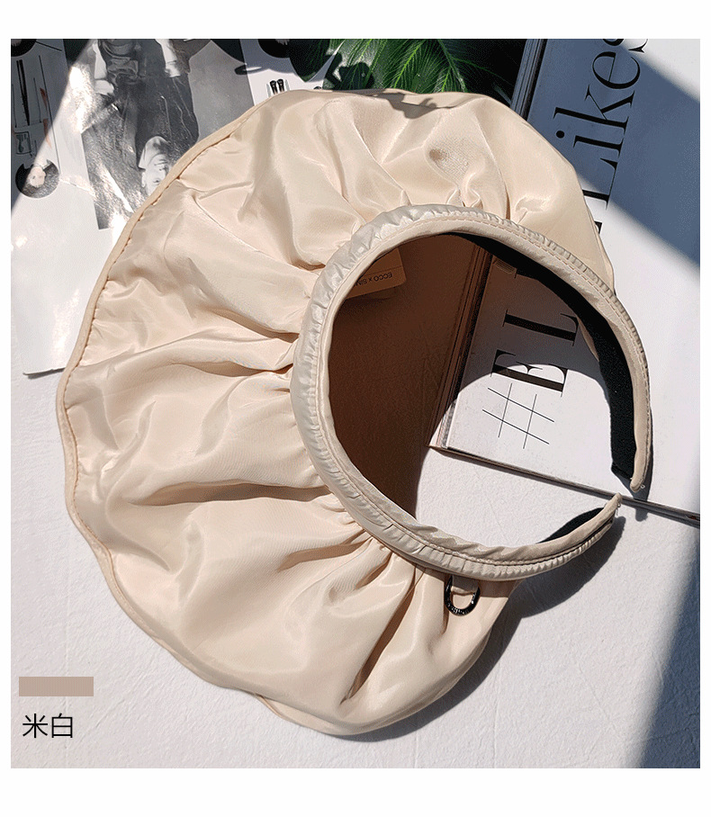 Factory Wholesale! Foldable Sun-Proof Face Cover Sun Hat Tide Shell Bucket Hat UV Protection Crownless Sun Hat