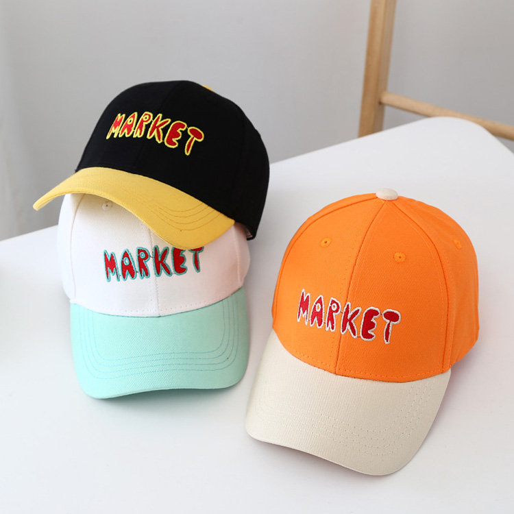 Manufacturer Children &#039;S Popular Pure Cotton Embroidery Color Matching Adjustable Outdoor UV-Proof Sports Cap