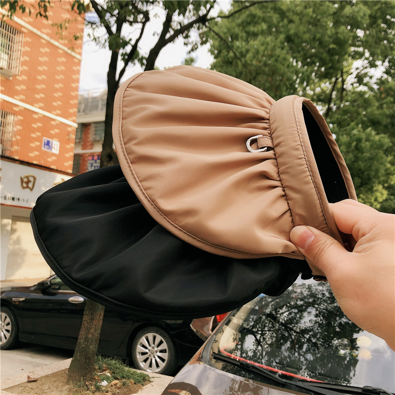 Women&#039;s Korean-Style All-Match Sun-Proof Face Cover Sun Hat Fashionable Shell Bucket Hat UV Protection Crownless Sun Hat