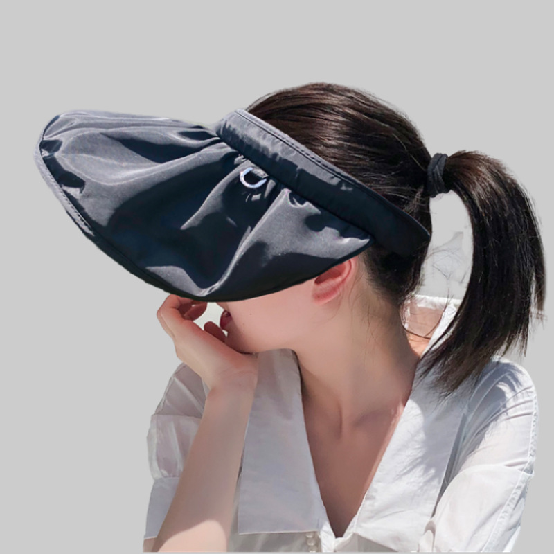 Women&#039;s Korean-Style All-Match Sun-Proof Face Cover Sun Hat Fashionable Shell Bucket Hat UV Protection Crownless Sun Hat
