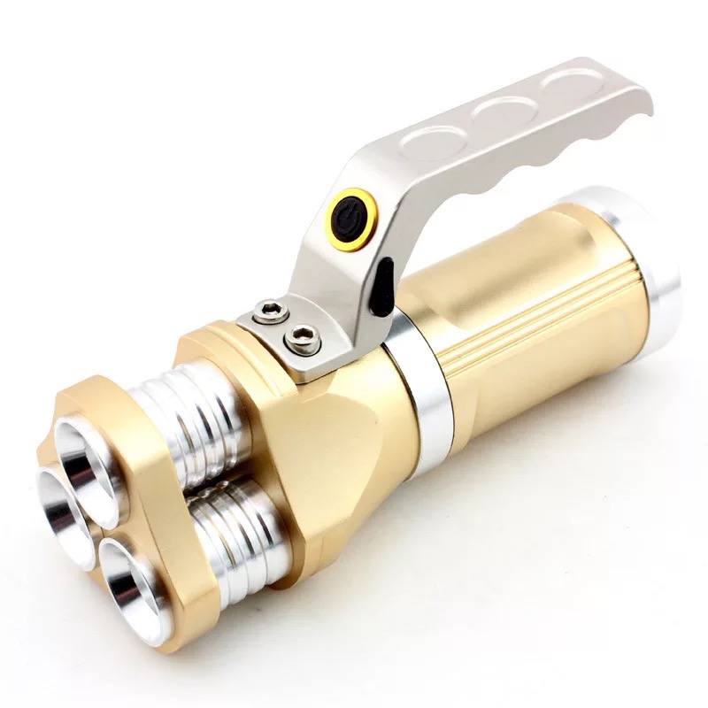 Outdoor portable searchlight 3 light source T6 strong light flashlight camping hunting flashlight
