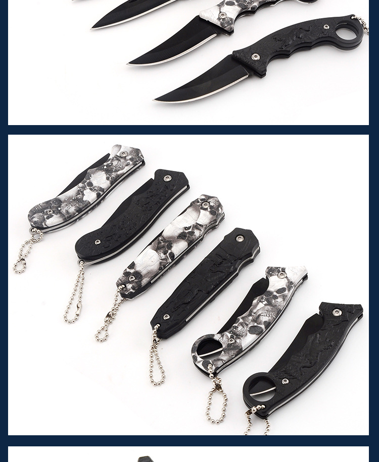 Multi-Function Folding Knife Outdoor Camping Survival High Hardness a Folding Knife Wilderness Survival Hunting Knife Portable Self-Defense Knife