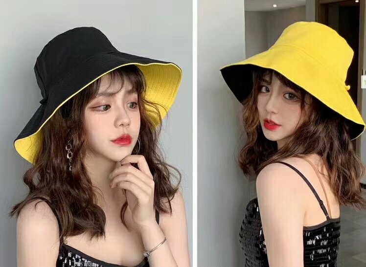 Reversible Fisherman Hat Women's Bucket Hat Spring/Summer Autumn Japanese All-Match UV Protection Big Brim Casual Sun-Proof Sun Hat Reversible Fisherman Hat Women's Bucket Hat Spring/Summer Autumn Japanese All-Match UV Protection Big Brim Casual Sun-Proof Sun Hat