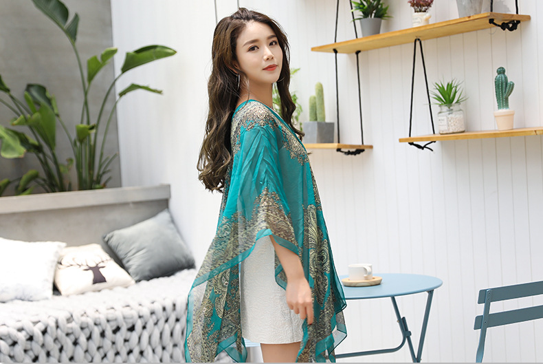 Shawl Cycling Beach Multi-Purpose Diverse Silk Scarf Chiffon Printed UV-Proof Paisley Pearl Shawl Sunscreen Shawl Shawl Cycling Beach Multi-Purpose Diverse Silk Scarf Chiffon Printed UV-Proof Paisley Pearl Shawl Sunscreen Shawl