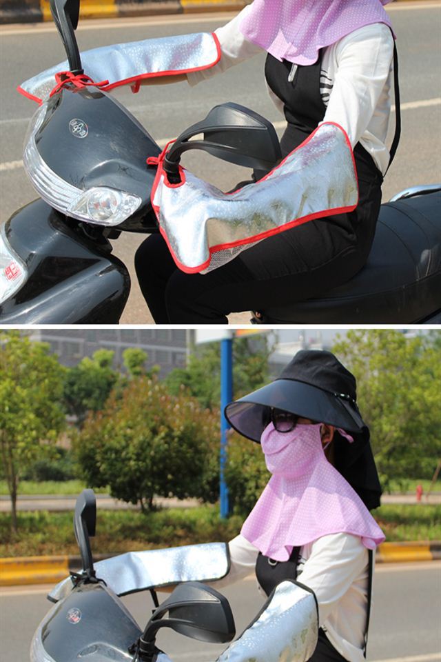 Electric Bicycle Motorcycle Sunscreen and Waterproof UV-Proof Men's and Women's Cycling Extended Sun-Proof Gloves Handle Cover Electric Bicycle Motorcycle Sunscreen and Waterproof UV-Proof Men's and Women's Cycling Extended Sun-Proof Gloves Handle Cover