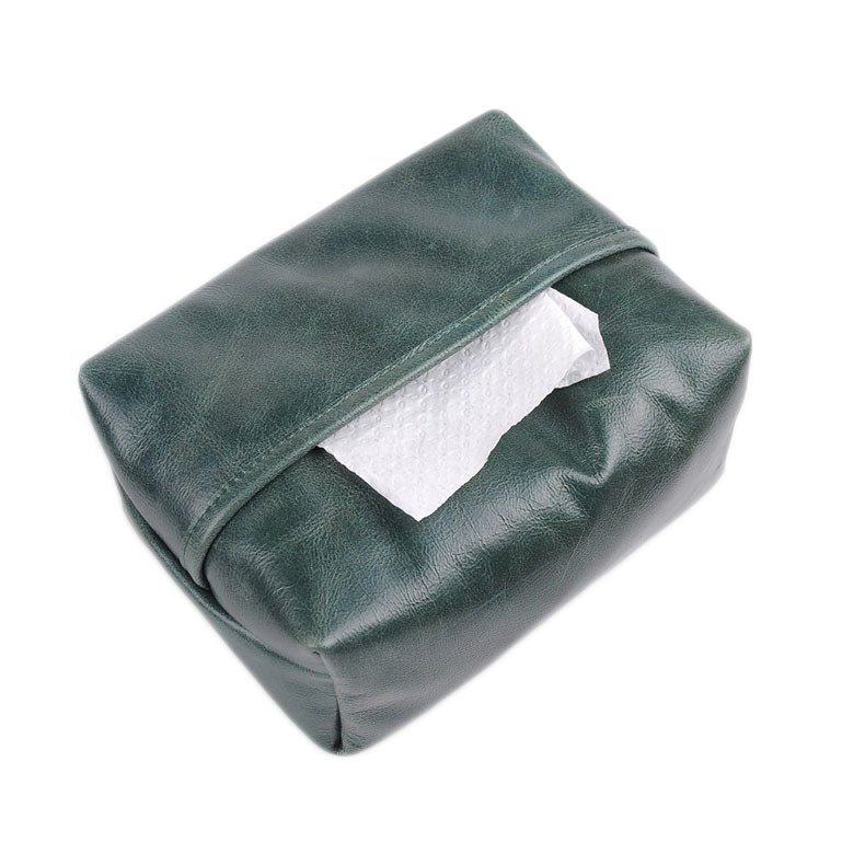 Factory Direct Sales Kraft Tissue Box Desk Restaurant Paper Extraction Box Home Car Oil Wax Cowhide Customizable Logo