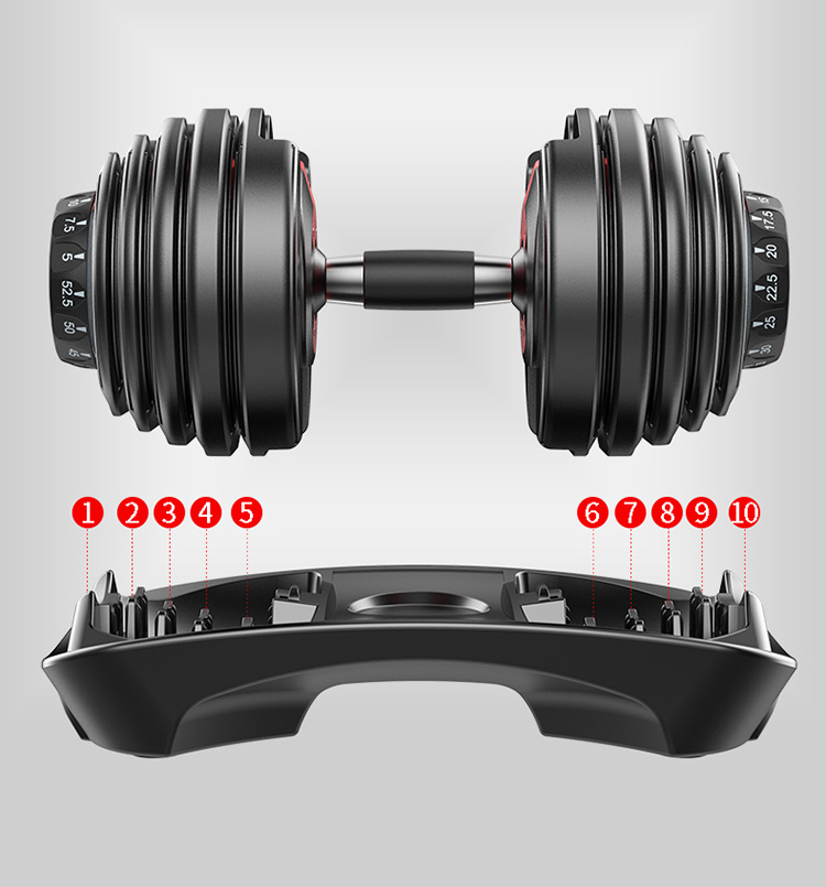 Adjustable Dumbbell 52.5 Pounds Fitness Weightlifting Exercise Arm Strength Factory Wholesale