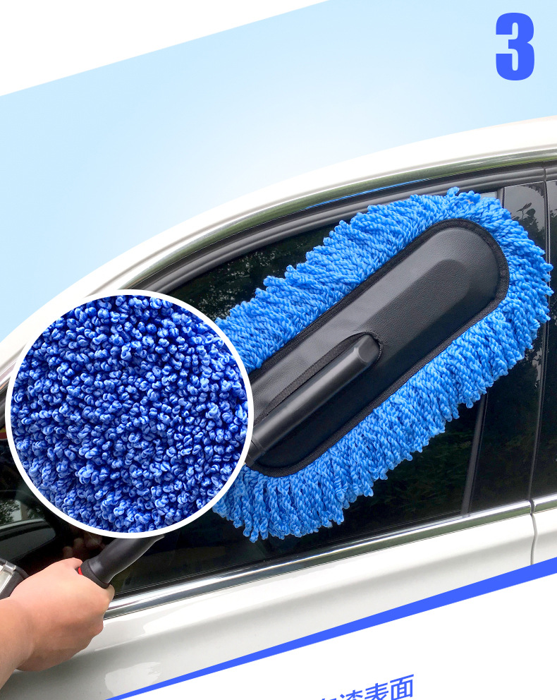 Car Special Wax Mop Car Mop Duster Wax Telescopic Water Long Handle Dust Remove Brush Car Wash Brush